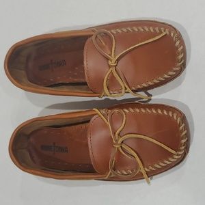 Minnetonka Men's Natural Carmel Moosehide Driving Moccasins Size 9